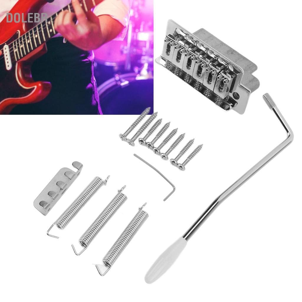 Dolebr Guitarra elétrica Tremolo Bridge 6 String System Retro Metal resistente ao desgaste para ST Kit completo com