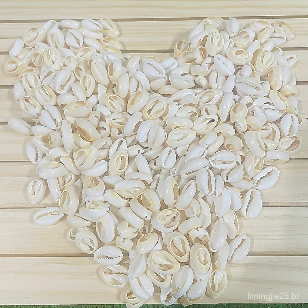 búzios natural cortado para artesanato - 16x11 100 peças