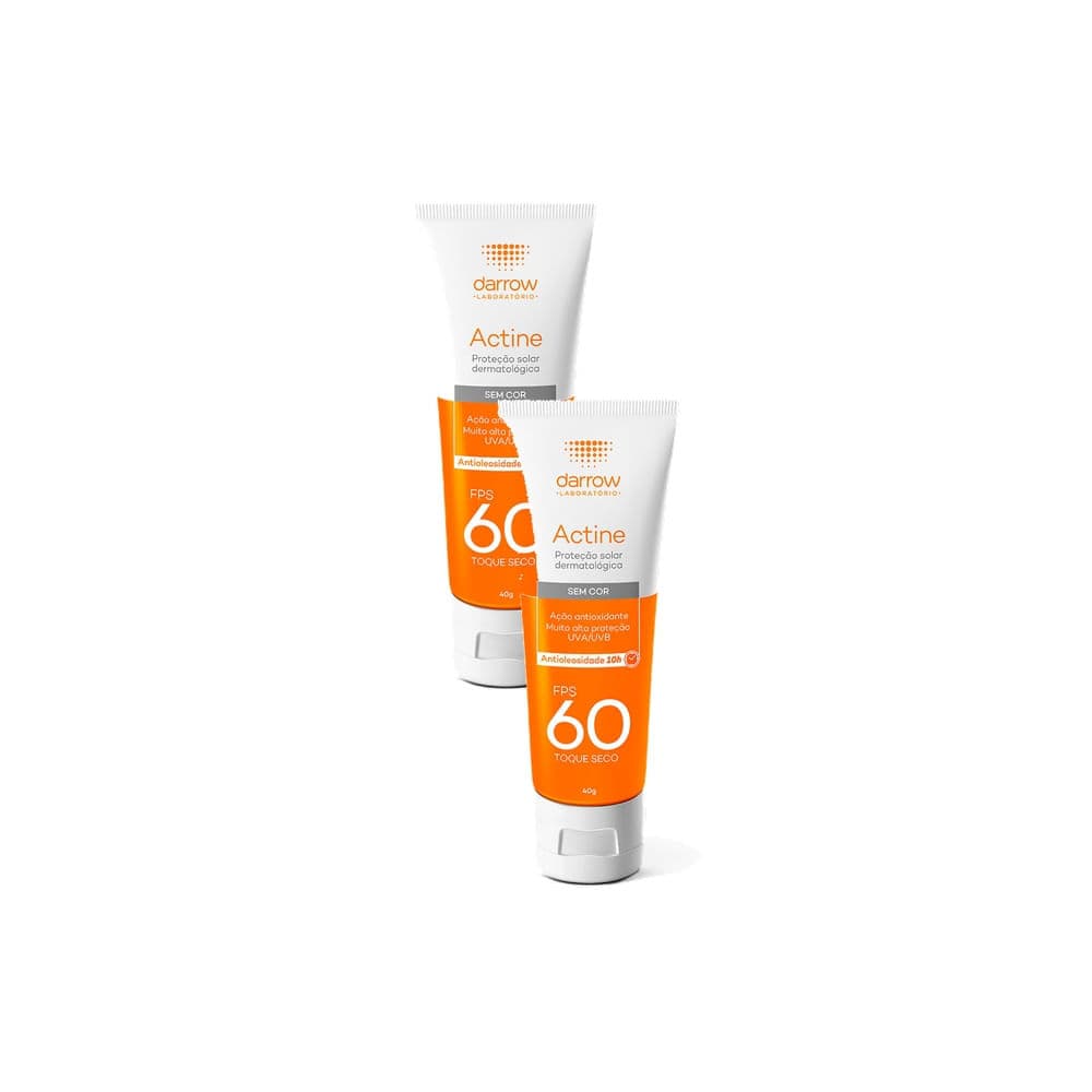 Kit 2 Protetor Solar Actine Antioleosidade Toque Seco FPS 60 40g