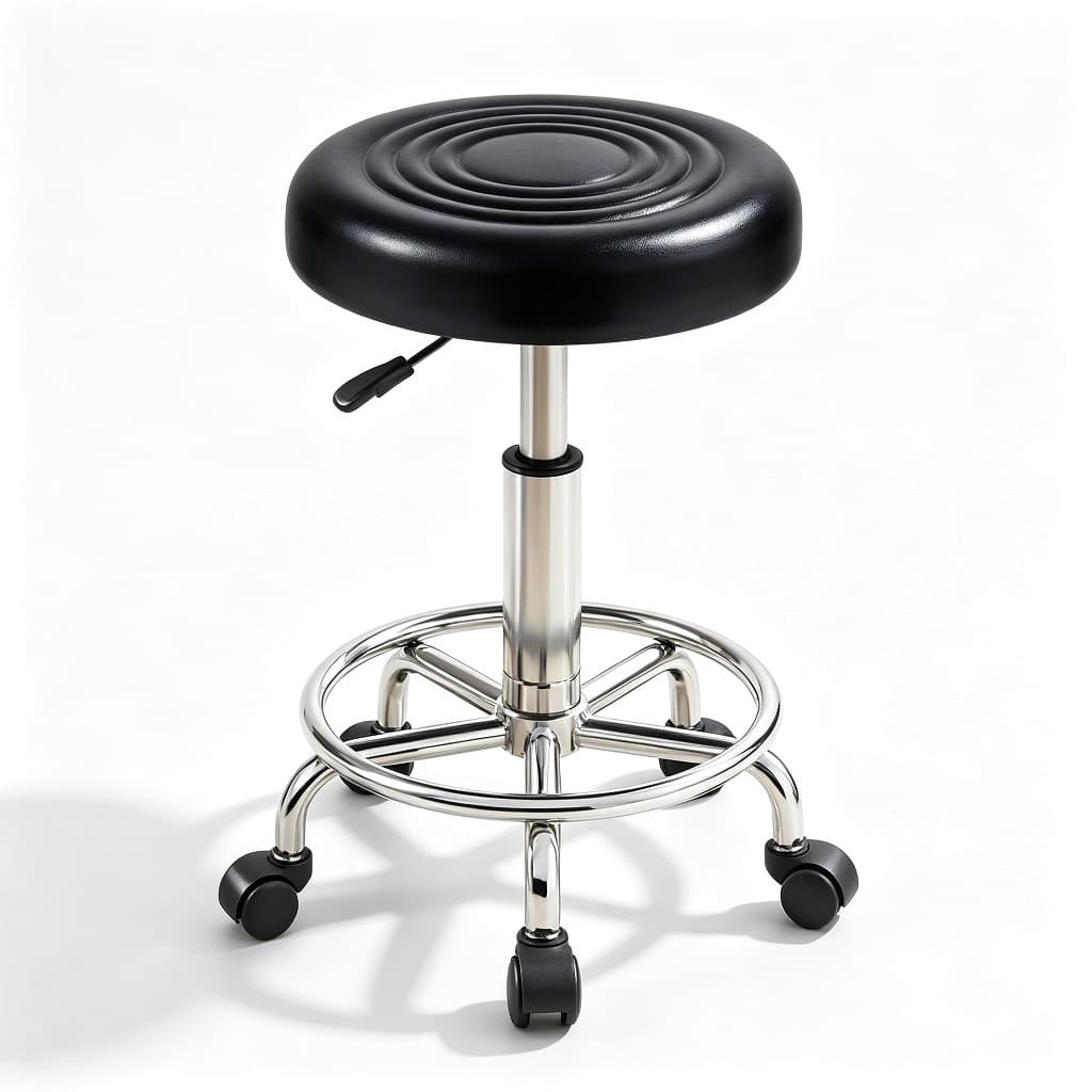 Cadeira Mocho Giratória com Encosto Ergonômico Altura Regulável, para Salão Manicure e Clínica, Suporta até 120kg