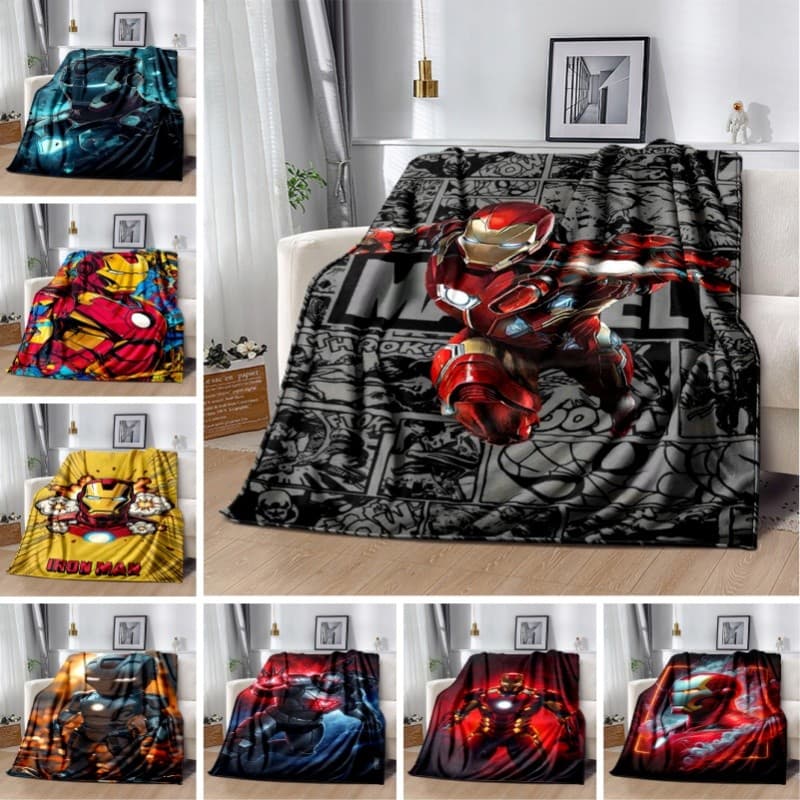 Homem De Ferro Personalizado Lavável Lance Cobertor Impressão 3D Marvel Super-Herói Flanela Presente Aniversário Para Cr