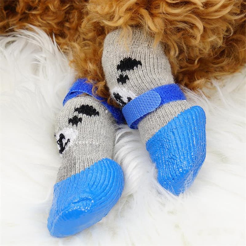 Sapatos impermeáveis para cães e gatos, antiderrapantes e resistentes ao desgaste, calçados e meias para animais de esti