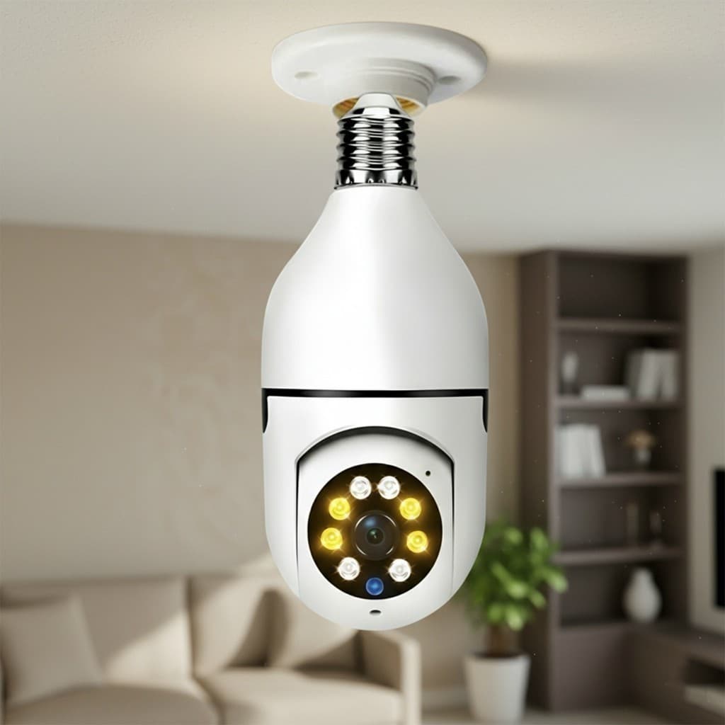 Câmera De Segurança Wifi Com Microfone E Alto-falante Visão Noturna, 360°via App: PixLink