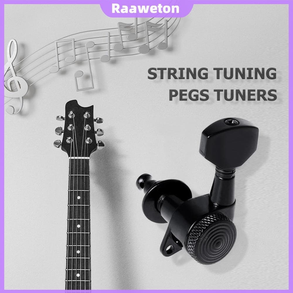 Afinadores De Travamento De Cordas De Guitarra Acústica Pegs De Afinação Cabeças De Máquina Peça [Raaaweton.br]