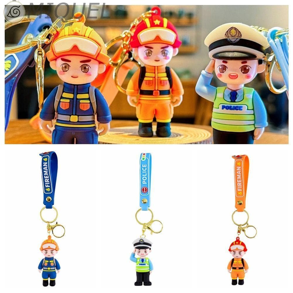 Chaveiro De Bombeiro MIQUEL , Com Pingente De Boneca De Polícia Criativa Fofa Carro Delicado Da Moda De Desenho Animado