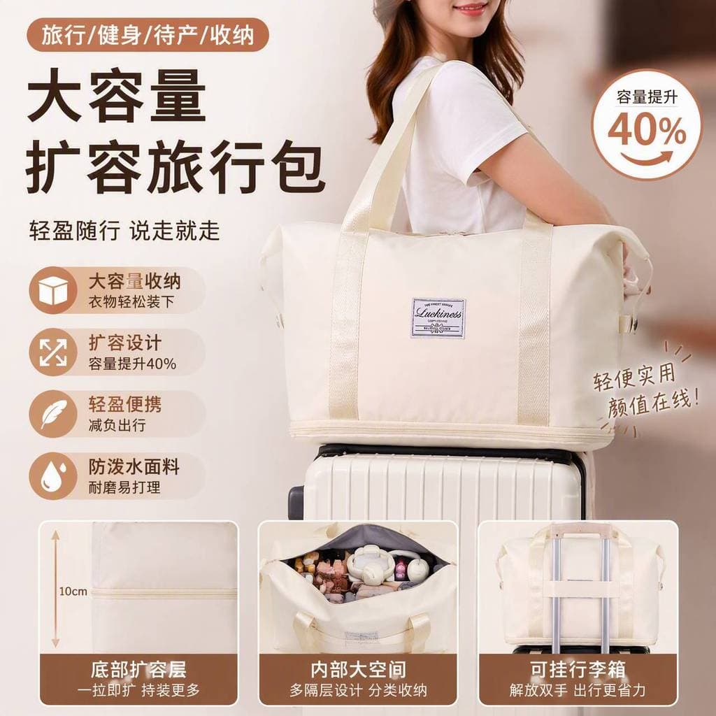 Bolsa de viagem de grande capacidade, expansão feminina, bolsa de bagagem de mão para viagem, Fitness, leve, bolsa de ba