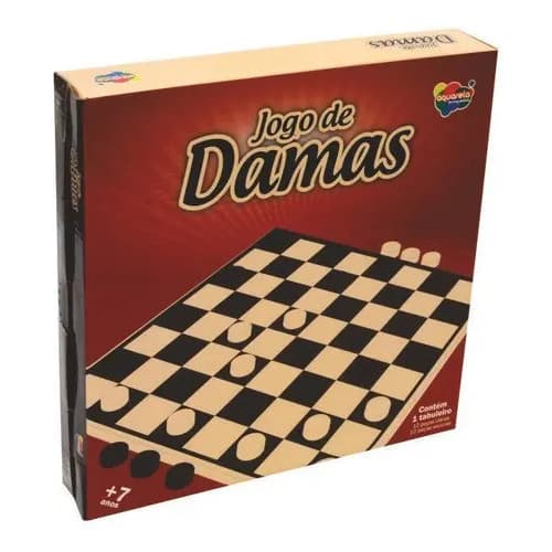 Jogo de Damas de Madeira 24 Peças Tabuleiro Infantil para Crianças Brincarem e Desenvolverem Estratégia