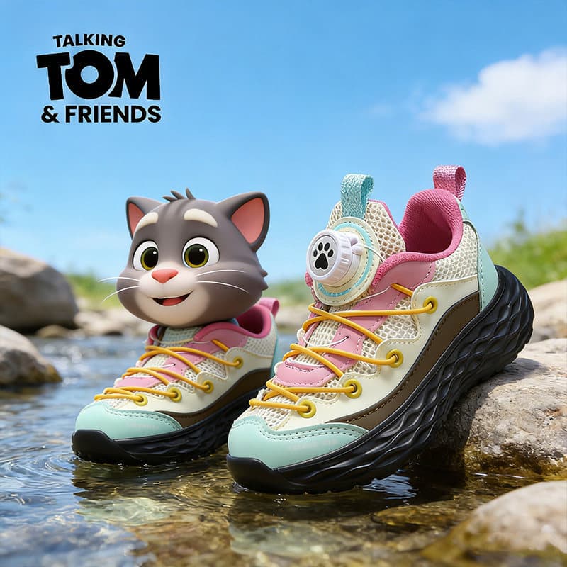 Tom gato meninas primavera outono novo estilo crianças sapatos esportivos ao ar livre malha respirável antiderrapante so