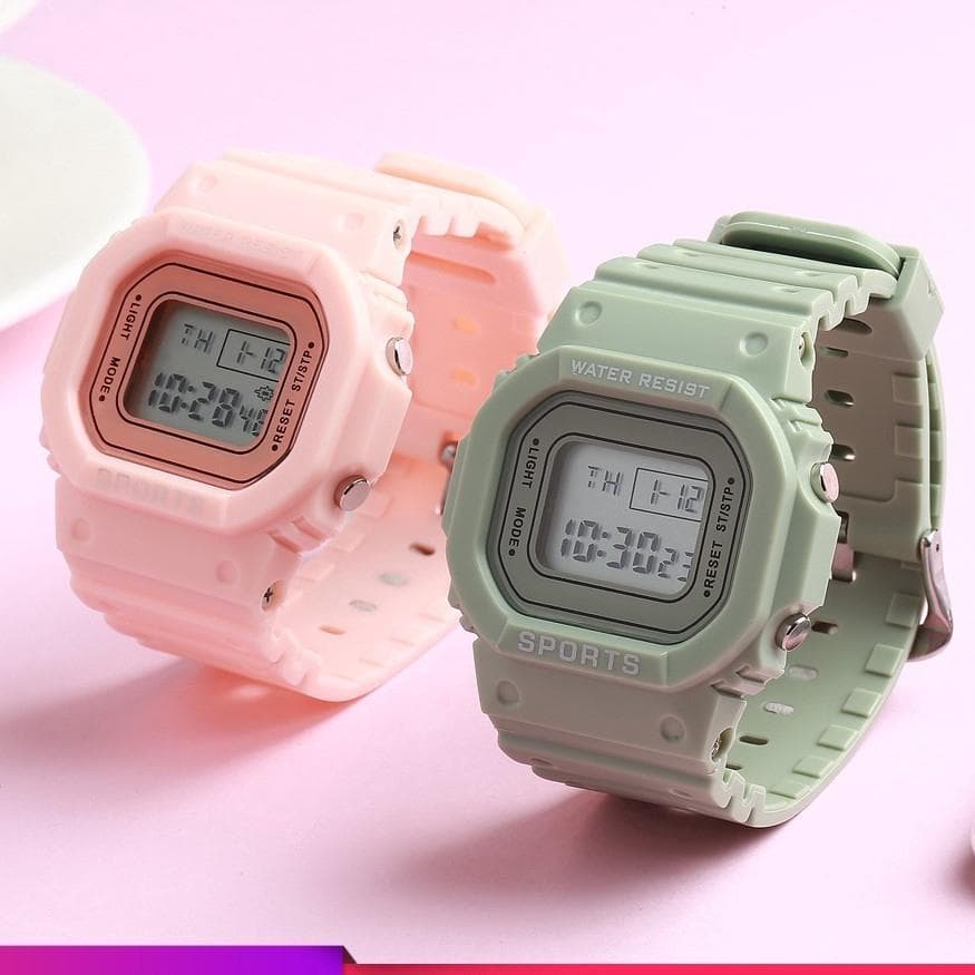 Moda Infantil Esportes Relógio Digital À Prova D'água Relógios De Silicone Luz Noturna LED