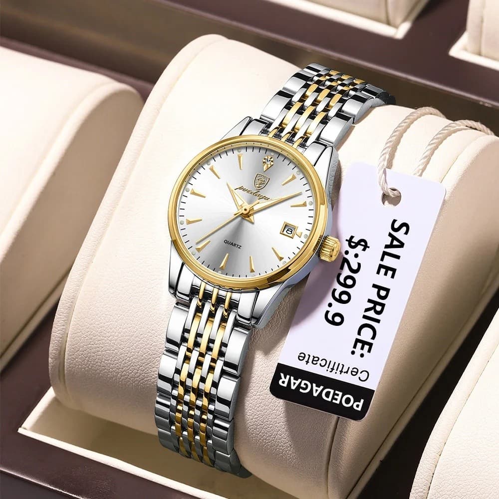POEDAGAR Nova Moda Luminosa À Prova Dwaterproof Água Relógio Feminino Marca Superior De Luxo Aço Inoxidável Senhora Puls