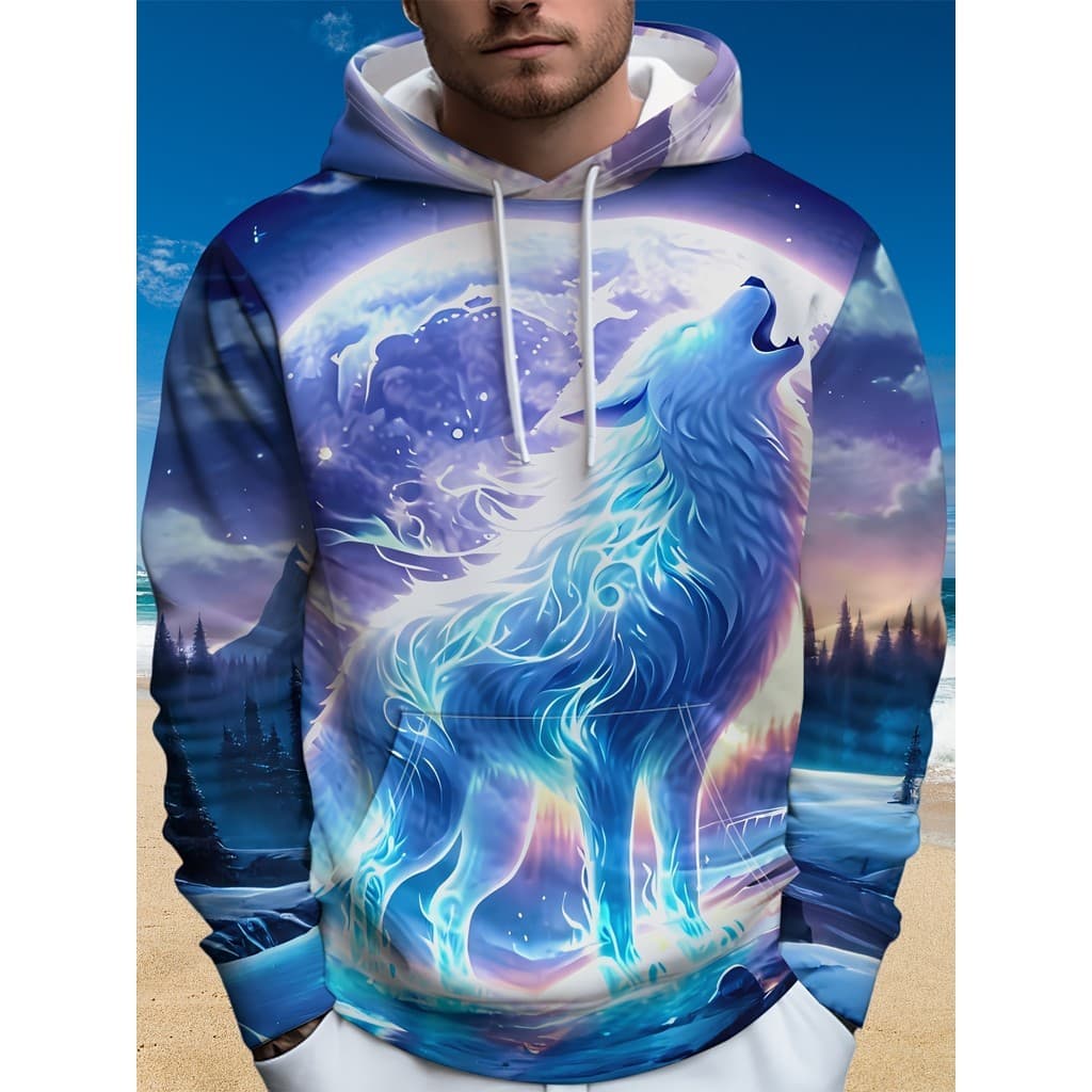 [Design estampado - sem textura] Moletom masculino Casual de manga comprida, moletom estampado, moletom moderno, moletom