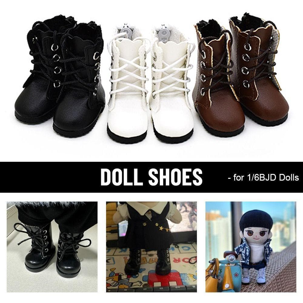 1 Par De Sapatos De Bonecas De Couro Para 1/6BJD Botas Femininas De Joelhos Longos