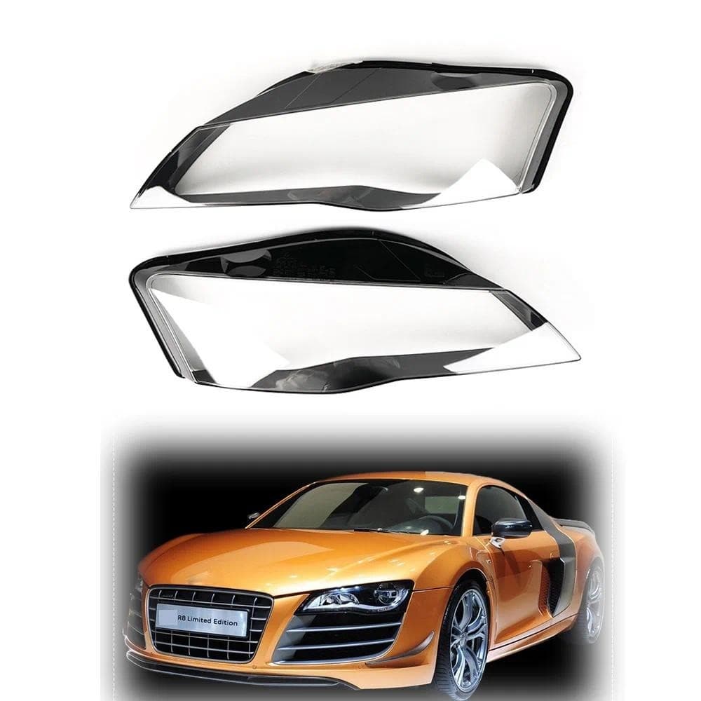 Para Audi R8 2007-2015 Sombra Da Lâmpada Do Carro Escudo Farol Transparente Capa Lente