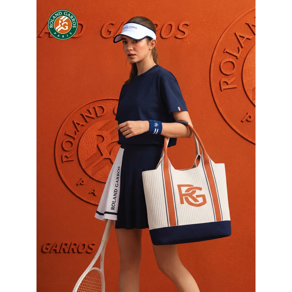 [Roland Gallos] Bolsa de tênis francesa Bolsa de lona Bolsa de armazenamento de raquete de tênis Bolsa de ombro de tênis