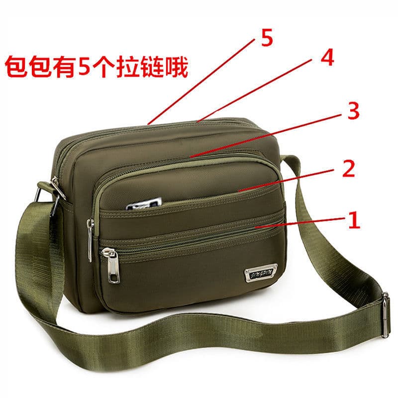 Multi-camada impermeável de um ombro saco do mensageiro versão coreana Casual grande capacidade Oxford pano saco masculi