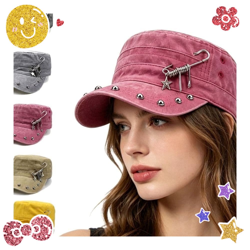 Boné De Beisebol  , Chapéu Ajustável Respirável , Rebite De Algodão Casual Com Decoração De Estrela , Sol