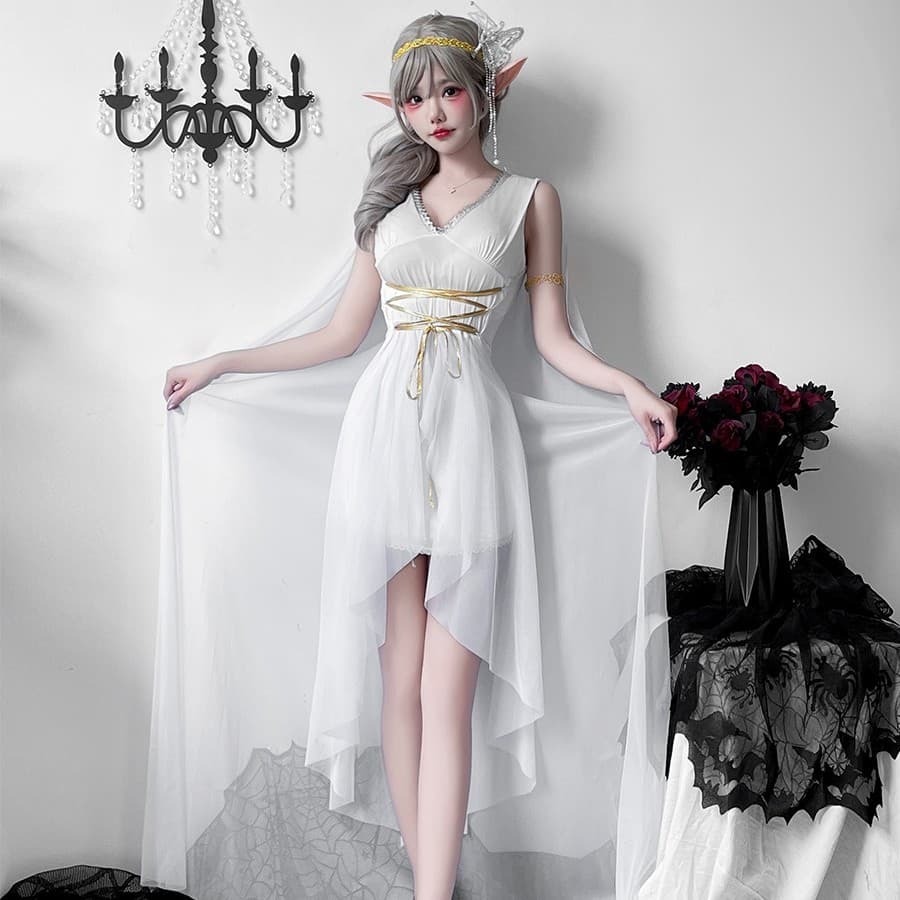 Deusa grega saia Medieval traje de Halloween vestido elfo cleópatra Athena traje de desempenho
