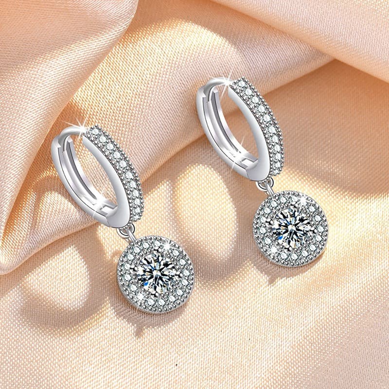 2026LYNNE 925 Prata Esterlina Fina Round & Square Heart Zircon Drop Hoop Brincos Women Girl Fashion Jewelry Gift Punk Ro