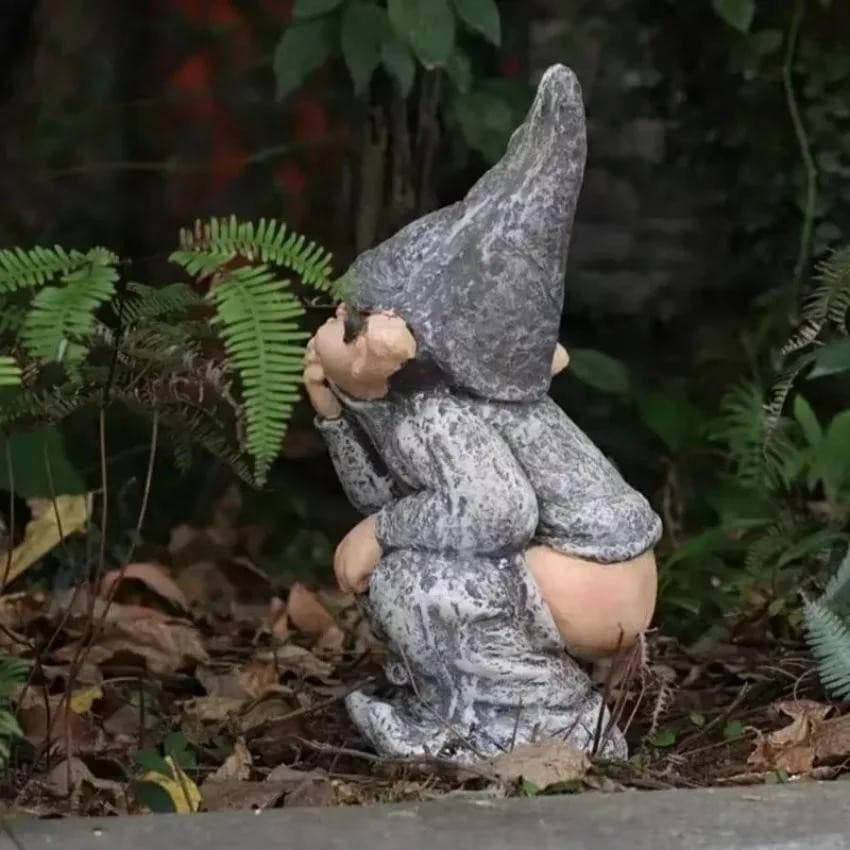 Ornamento Anão de Jardim Engraçado, Estátua Pequena Agachado no Vaso Sanitário, Decoração Criativa para Exterior
