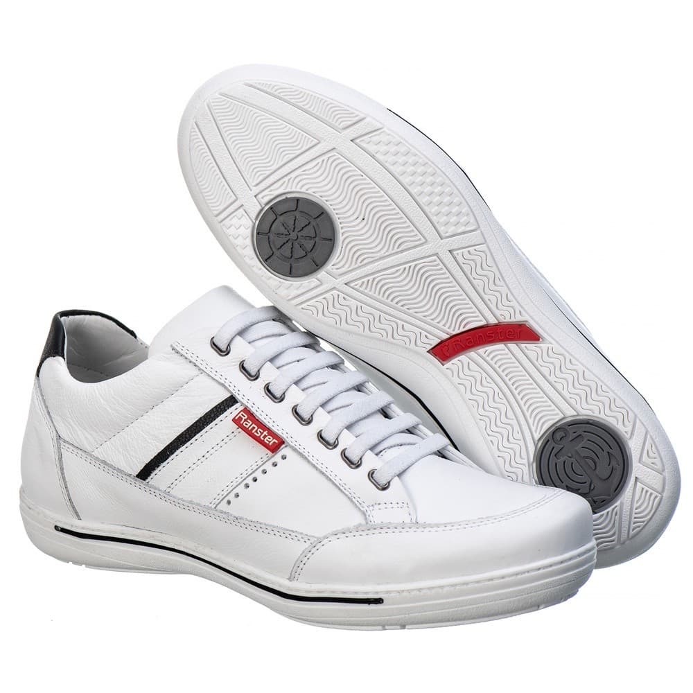 SAPATENIS MASCULINO COURO LEGÍTIMO RANSTER COMFORT LEVE PALMILHA EM GEL Promoção