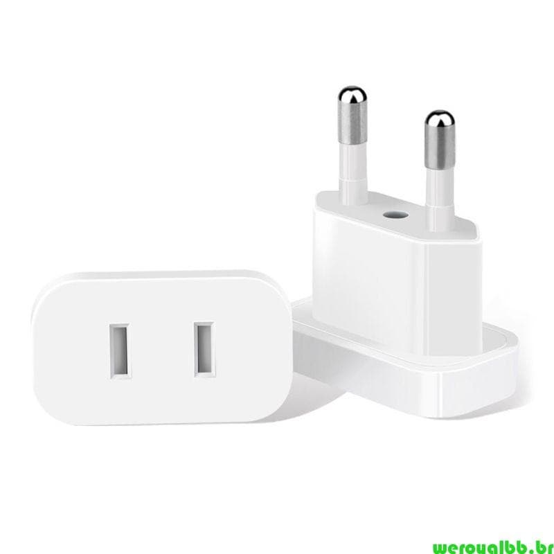 weroyalbb 4 0mm Adaptador Tomada Da Eua Para Europa BR Brasil Plug Conversor Americano Viagem Energia Tomadas