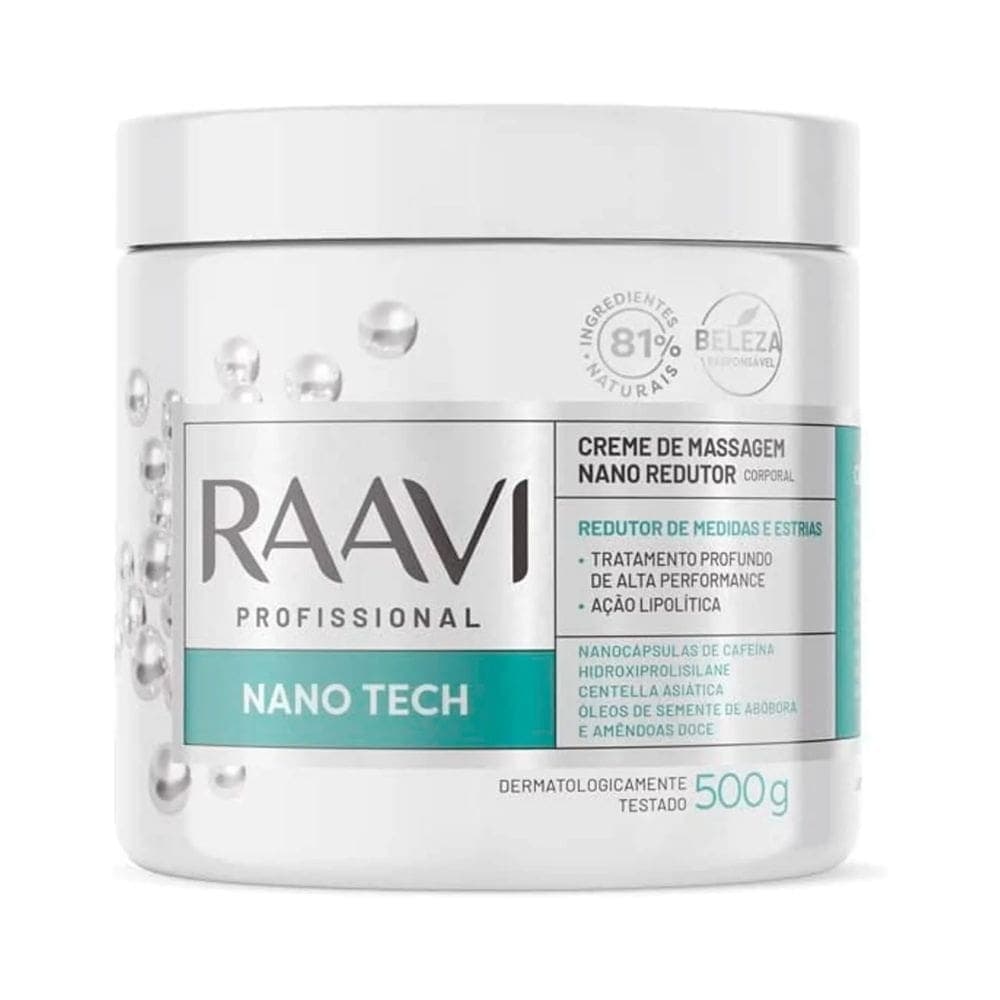 Creme de Massagem Corporal Redutor Nanotech Raavi – 500g