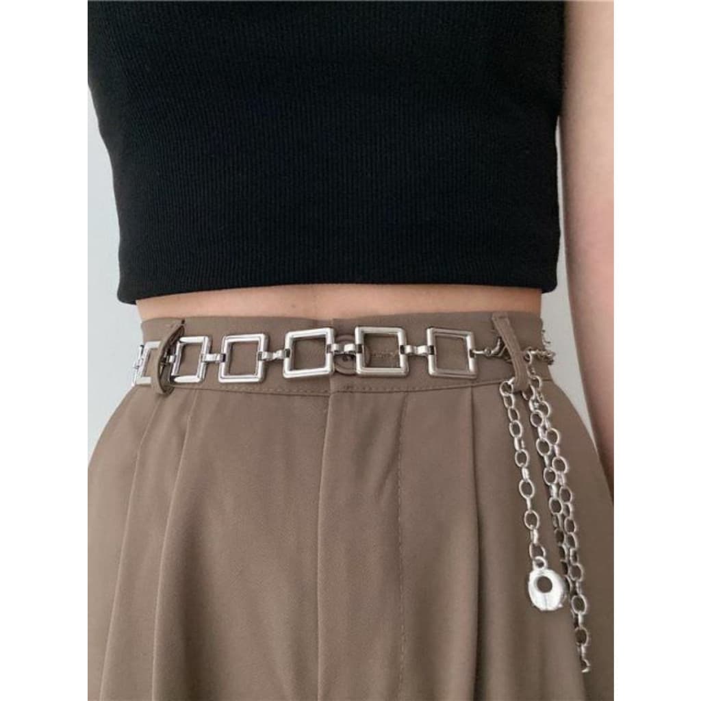 Cinto de corrente oco corrente de cintura simples e versátil moda feminina tendência importada