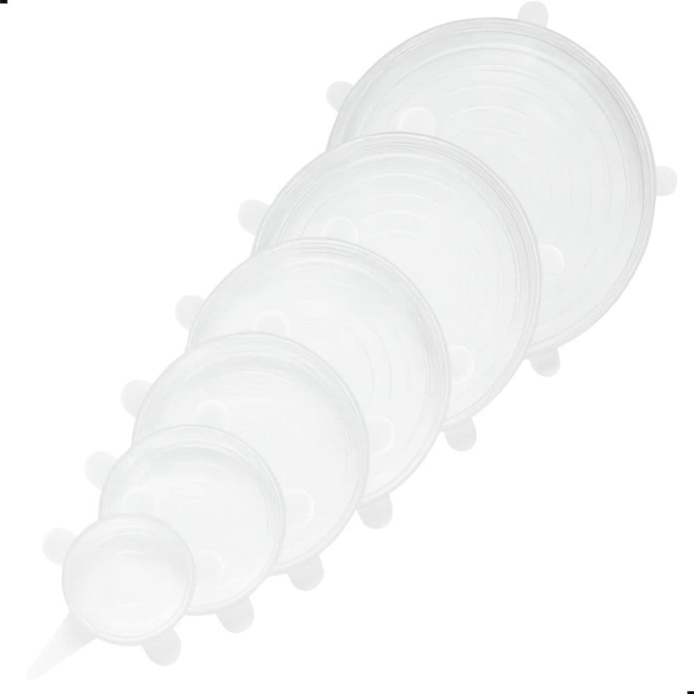 Kit 6 Tampas Silicone Universal Pote Panela Forma Reutilizável Elástico