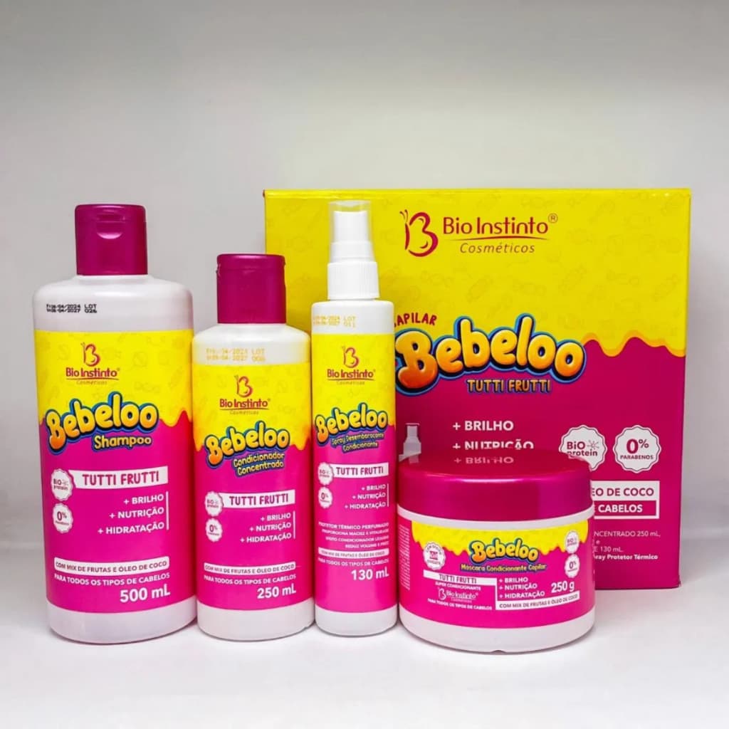 Kit 4 Itens Capilar Bebelo Tutti-Frutti Tratamento Capilar Bio Instinto