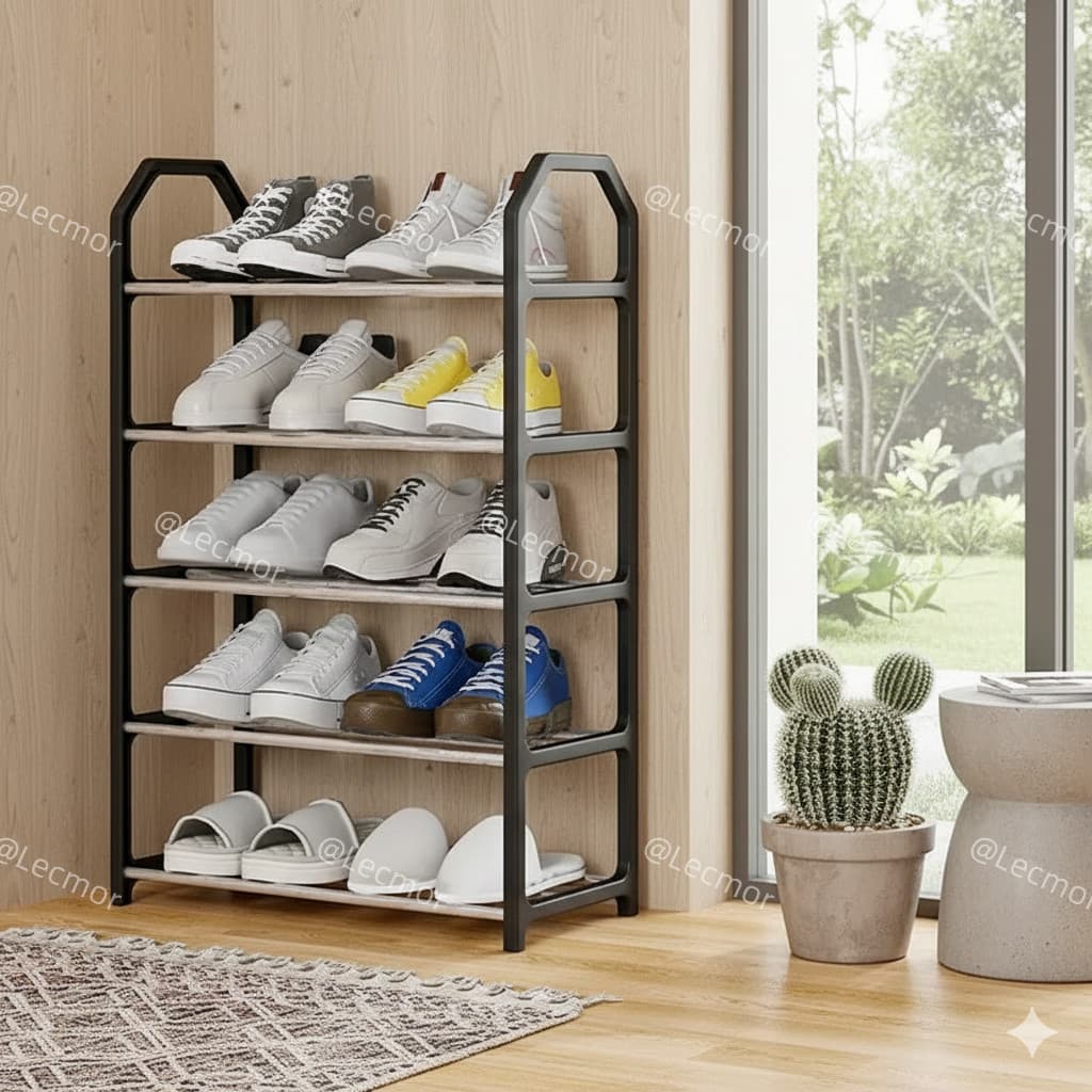 Sapateira Organizadora Vertical 5 Andares para Apartamento Resistente Montagem Fácil Armário Calçados