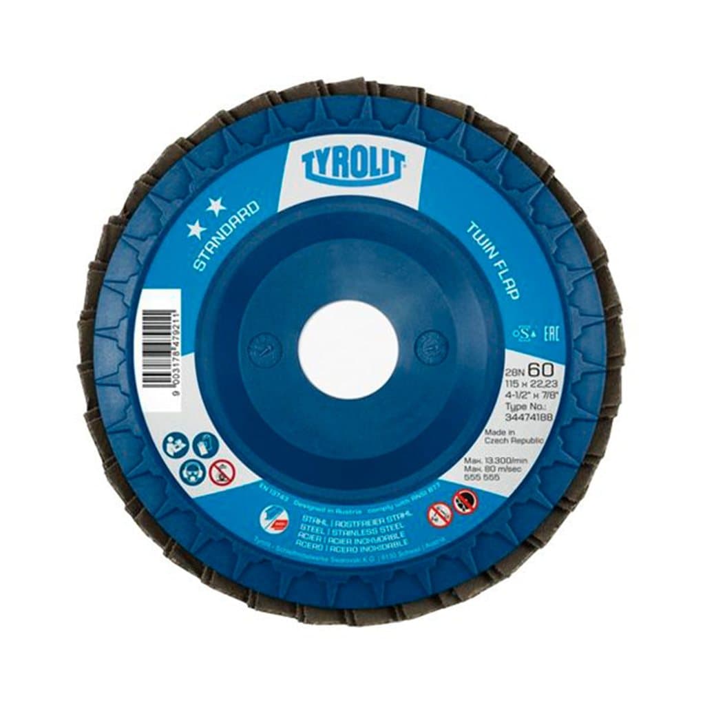 Disco Flap 4.12" Grão 40 Tyrolit Standard Reto Nylon Twin Flap 34474187