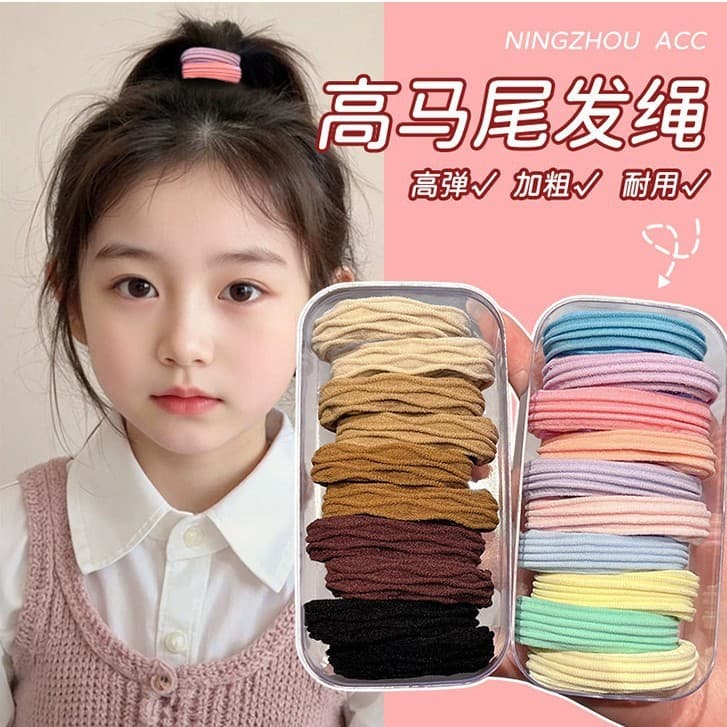 Estilo coreano rosqueado enlatado corda de cabelo feminino high-End sentir corda de cabeça das crianças rabo de cavalo a