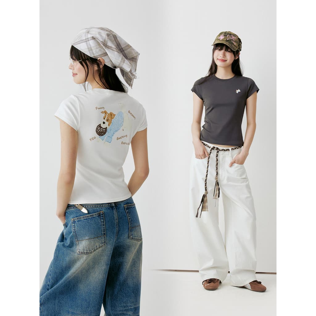 P PSO marca masculina wear feminino Solona Frisbee filhote de cachorro impresso camiseta feminina casal usar topo de man