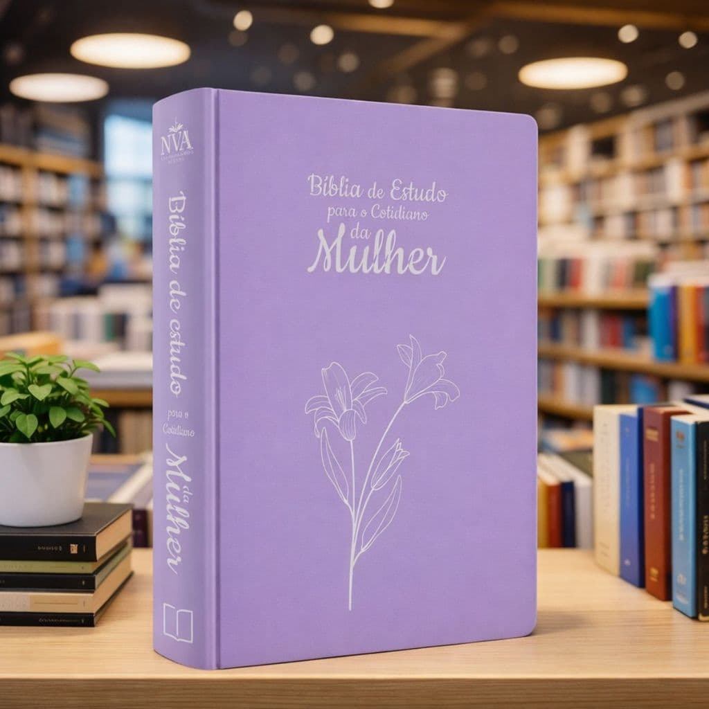 Bíblia de Estudo Para o Cotidiano da Mulher | NVA | Letra Grande | Lírios Lilás | Capa Dura