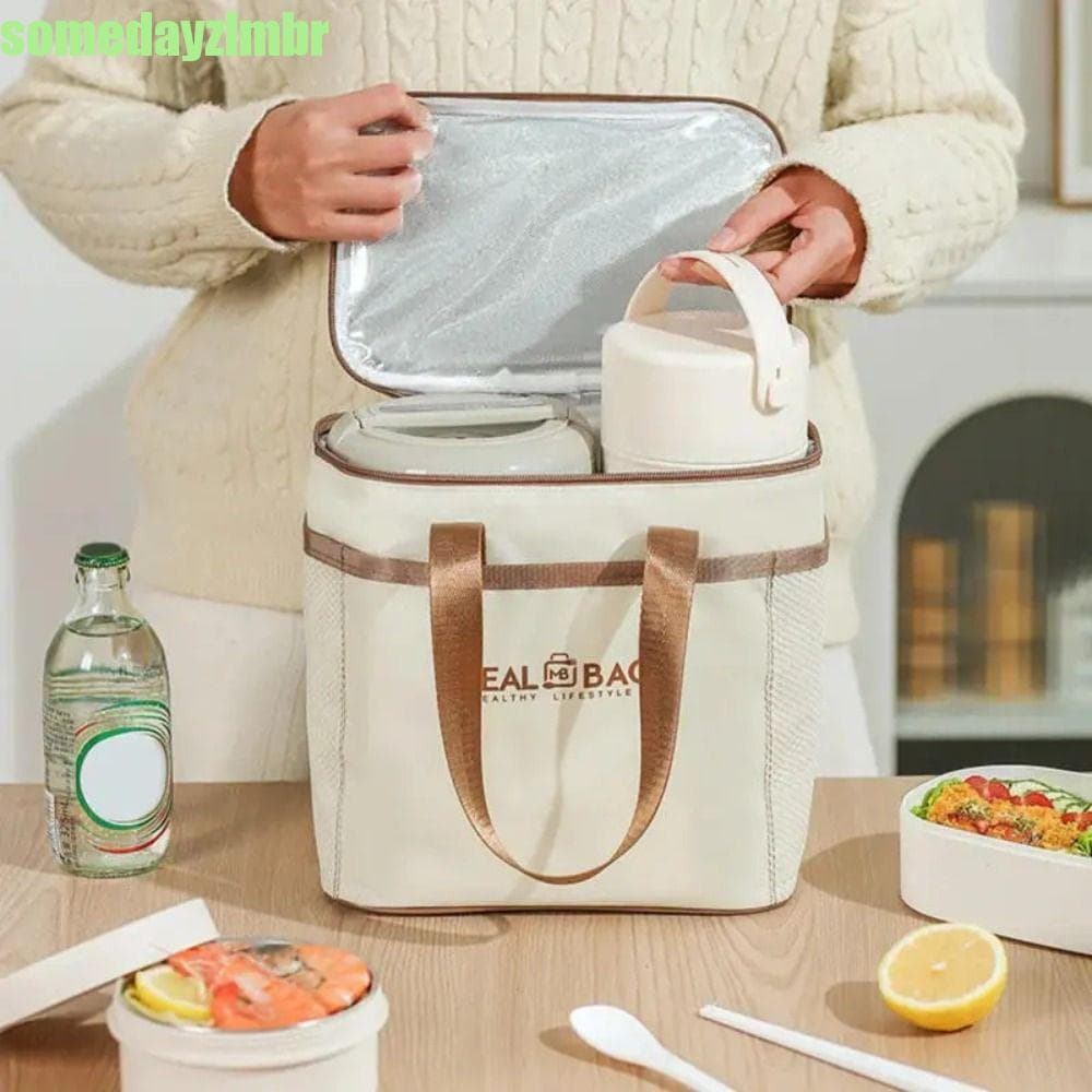 SOMEDAYZL0M Saco De Almoço Isolado , Térmico Espesso De Grande Capacidade Piquenique De Acampamento Reutilizável À Prova
