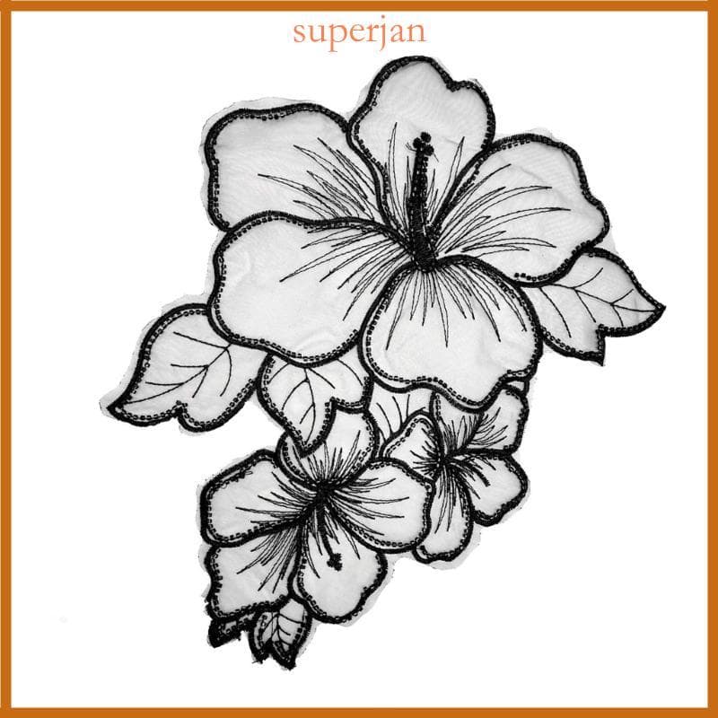 Patches Costura Floral Elegante Frisada Tule Aplique Para Apliques Grandes Costurar Vestido