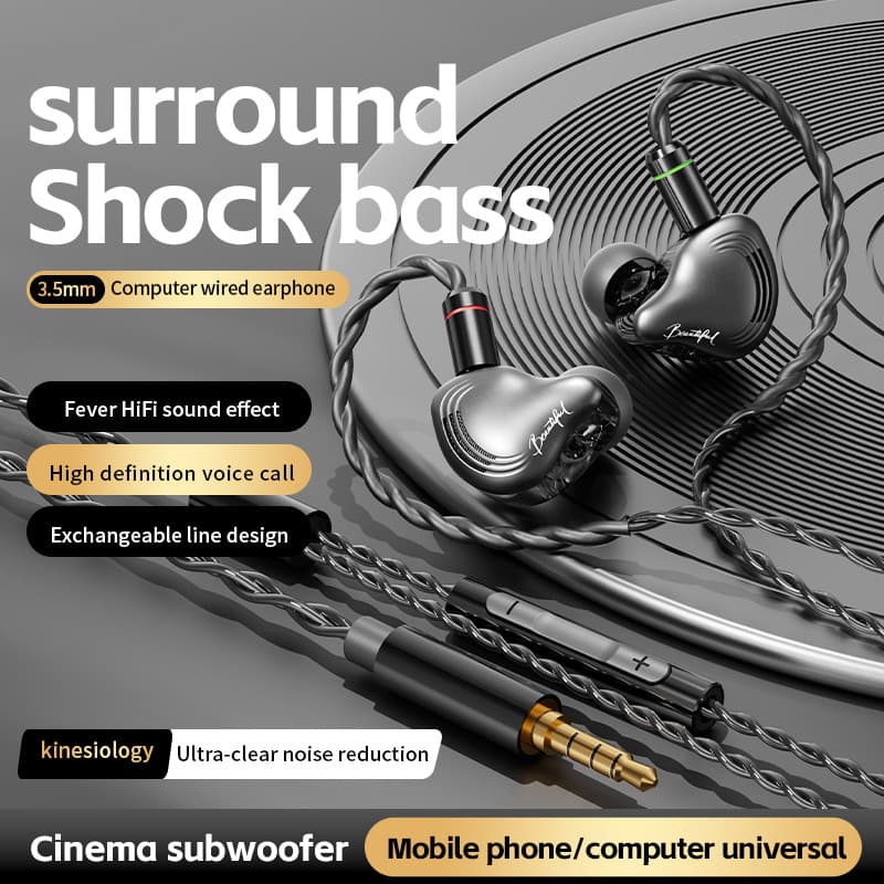 Fones de Ouvido HIFI S400 Profissionais para Monitoramento, Headset Plugável para Música e Jogos