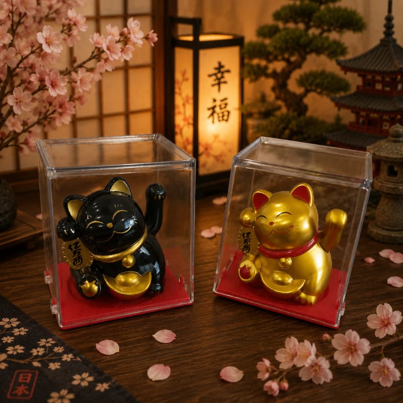 Gato da Fortuna – Maneki Neko Decorativo com Movimento Automático