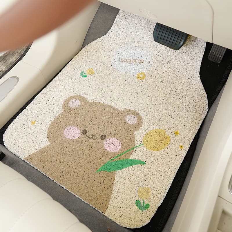 Tapete de chão do carro anel de seda tapete Universal pode ser cortado dos desenhos animados bonito senhoras tapete Anti