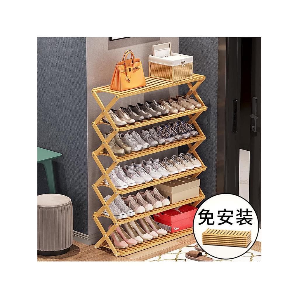 Multi-camada de madeira maciça sem instalação sapato Rack dormitório porta simples pequeno sapato gabinete interior Econ