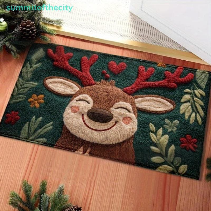 Xmclsummthecity 1 Peça De Tapete De Banho Fofo De Microfibra Para Cervos De Natal-Secagem Rápida E Absorvente , Design F