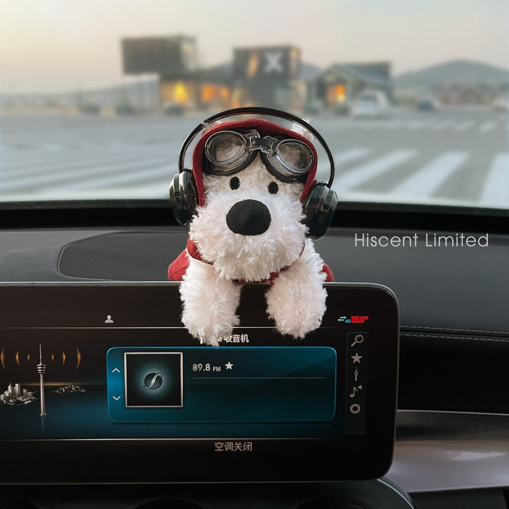 Bonito West Highland filhote de cachorro decorações interiores do carro tela do carro boneca Console central do carro or