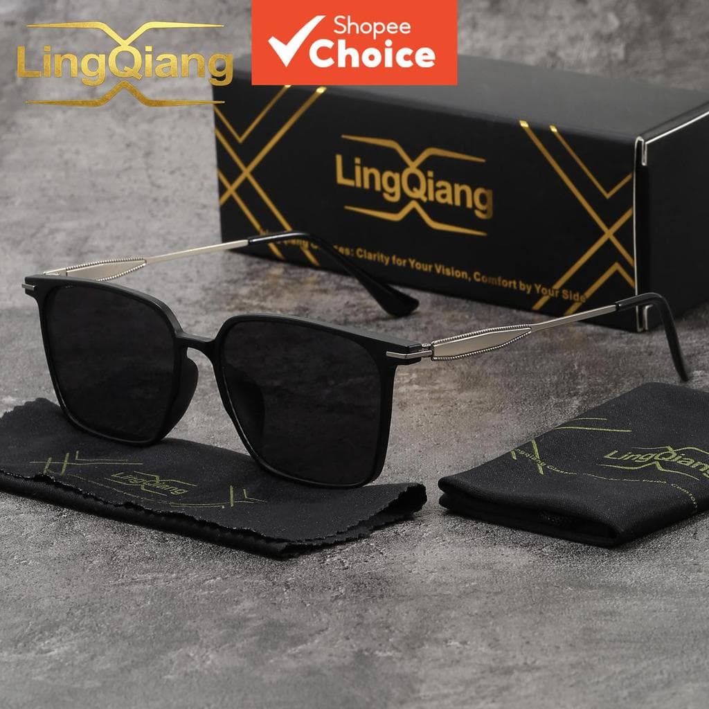 Óculos De Sol Quadrados De Metal Polarizados Masculinos , Armação Fina , Proteção Uv , Viagens De Pesca Para Dirigir , E