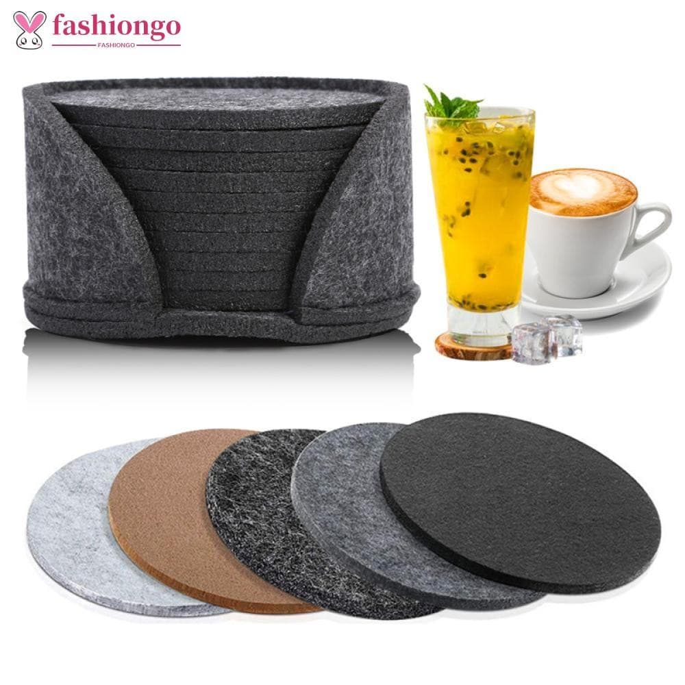 FASHIONGO 11 Pçs Redondo Feltro Coaster Mesa De Jantar Protetor Almofada Resistente Ao Calor Copo Esteira Placemat Acess