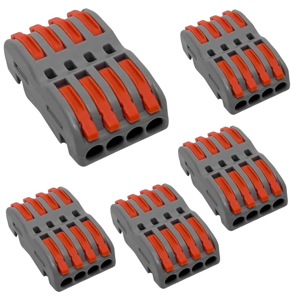 Kit 5 Conector De Emenda Automatico Kv223 4 Vias 4,0mm 32a