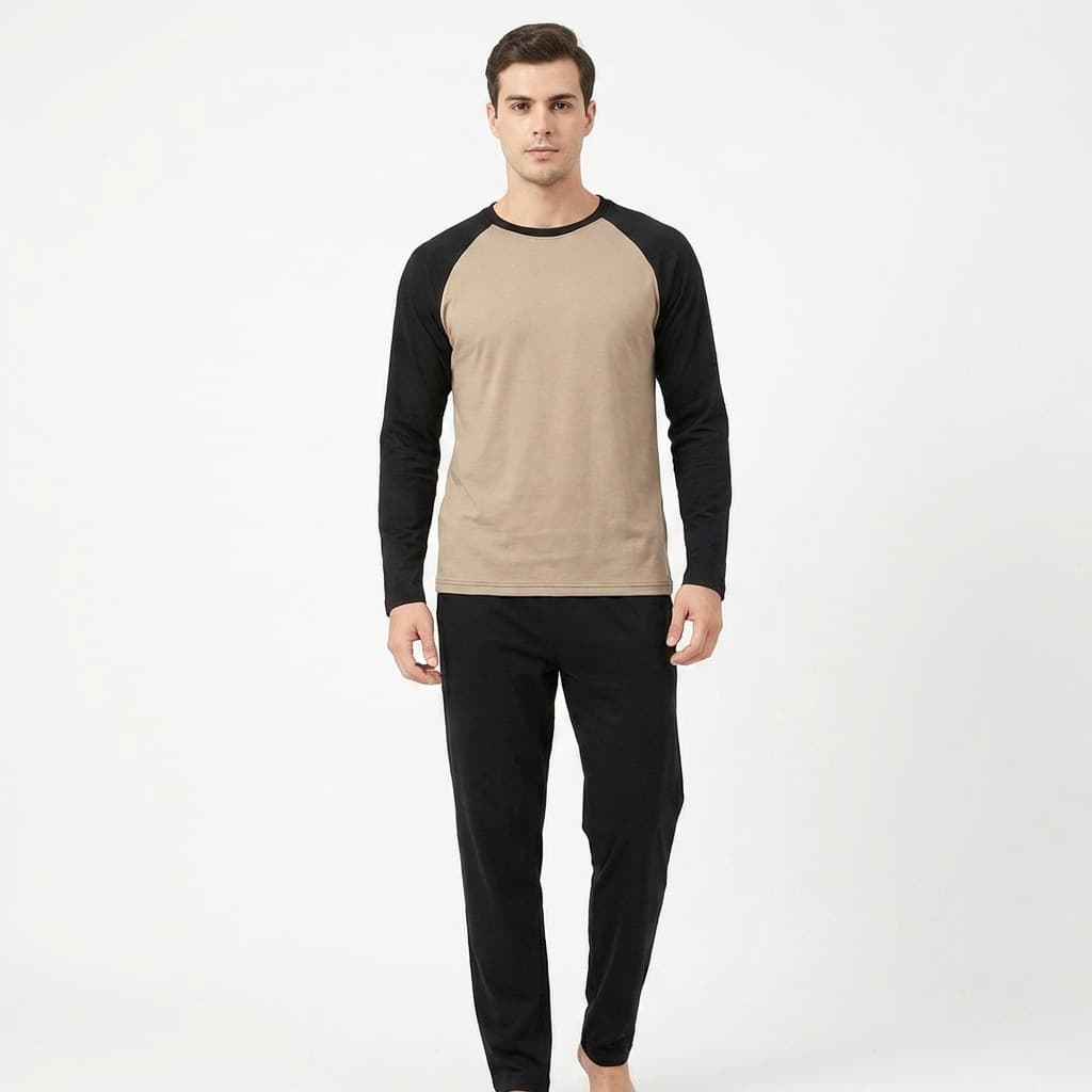 Pijama Masculino Manga Longa Inverno Bicolor Camisa e Calça Algodão Conforto Roupa de Dormir Premium