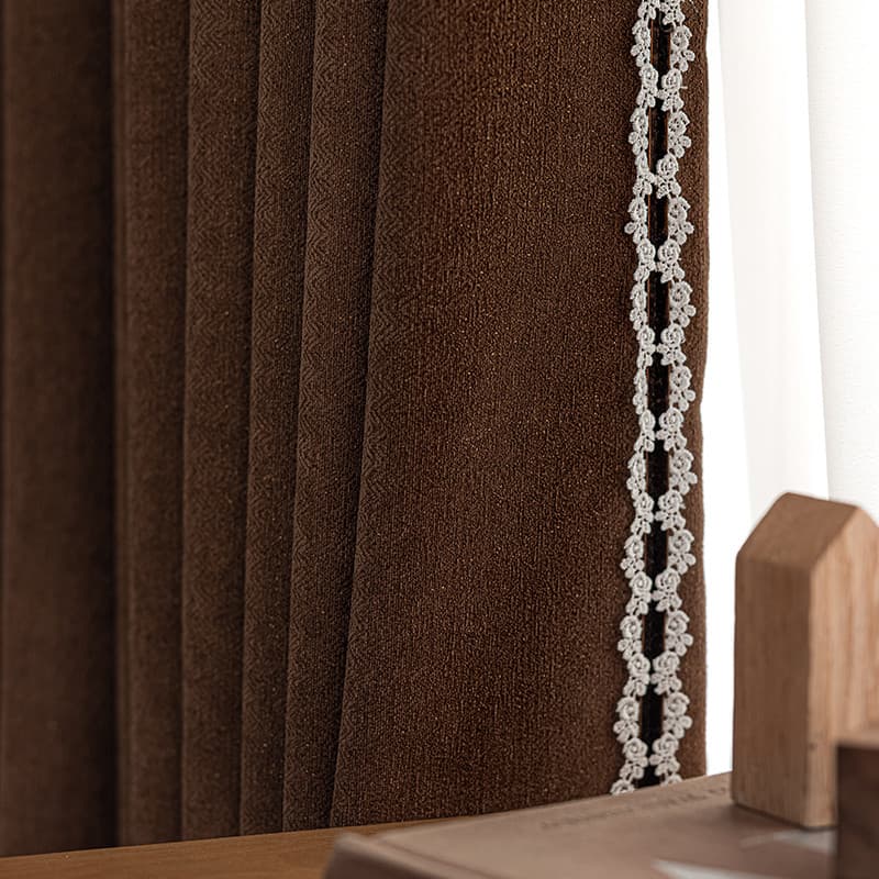 Estilo Medieval francês Jacquard Chenille caxemira alta sombreamento isolamento térmico quarto Bay janela sala de estar