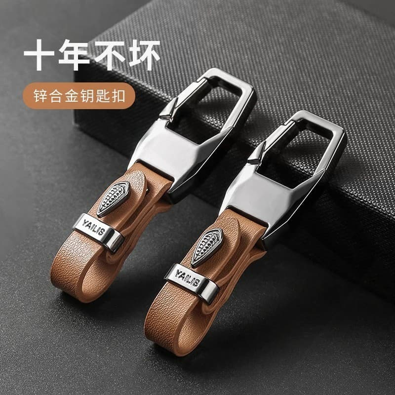 Chaveiro de carro masculino high-end multifuncional pingente Anti-perdido caso de couro fivela high-end couro acessórios