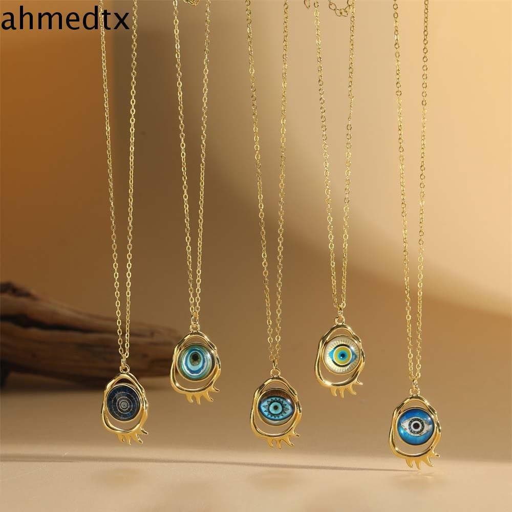 AHMEDTXB Esmalte Colar De Luxo , Pingente Vintage Olho Do Diabo , Banquete Roupas Pescoço Corrente