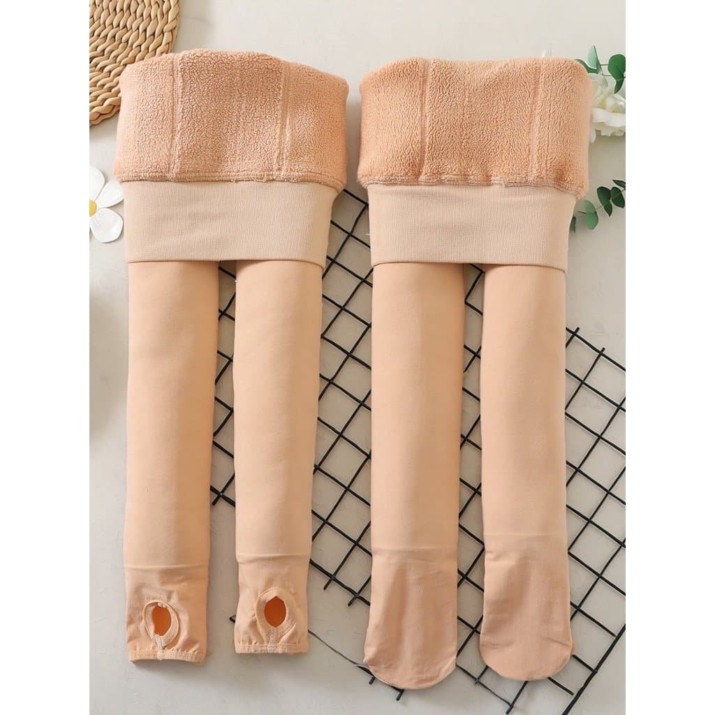 Ferramenta útil para crianças, além de veludo, engrossado, inverno, cor de carne, Leggings, pisando em uma pele de lã de